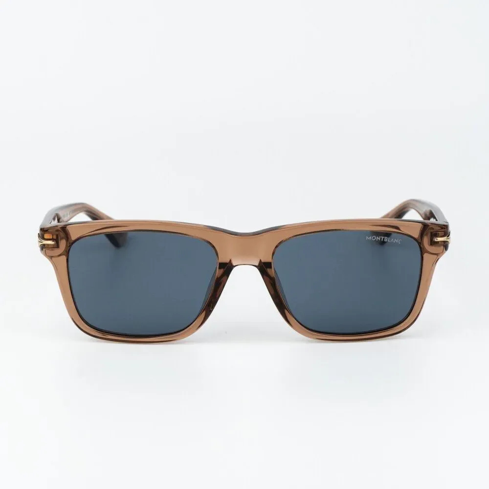 Montblanc Men Sunglasses Brown Blue Square MB0263S 005 NEW AUTHENTIC
